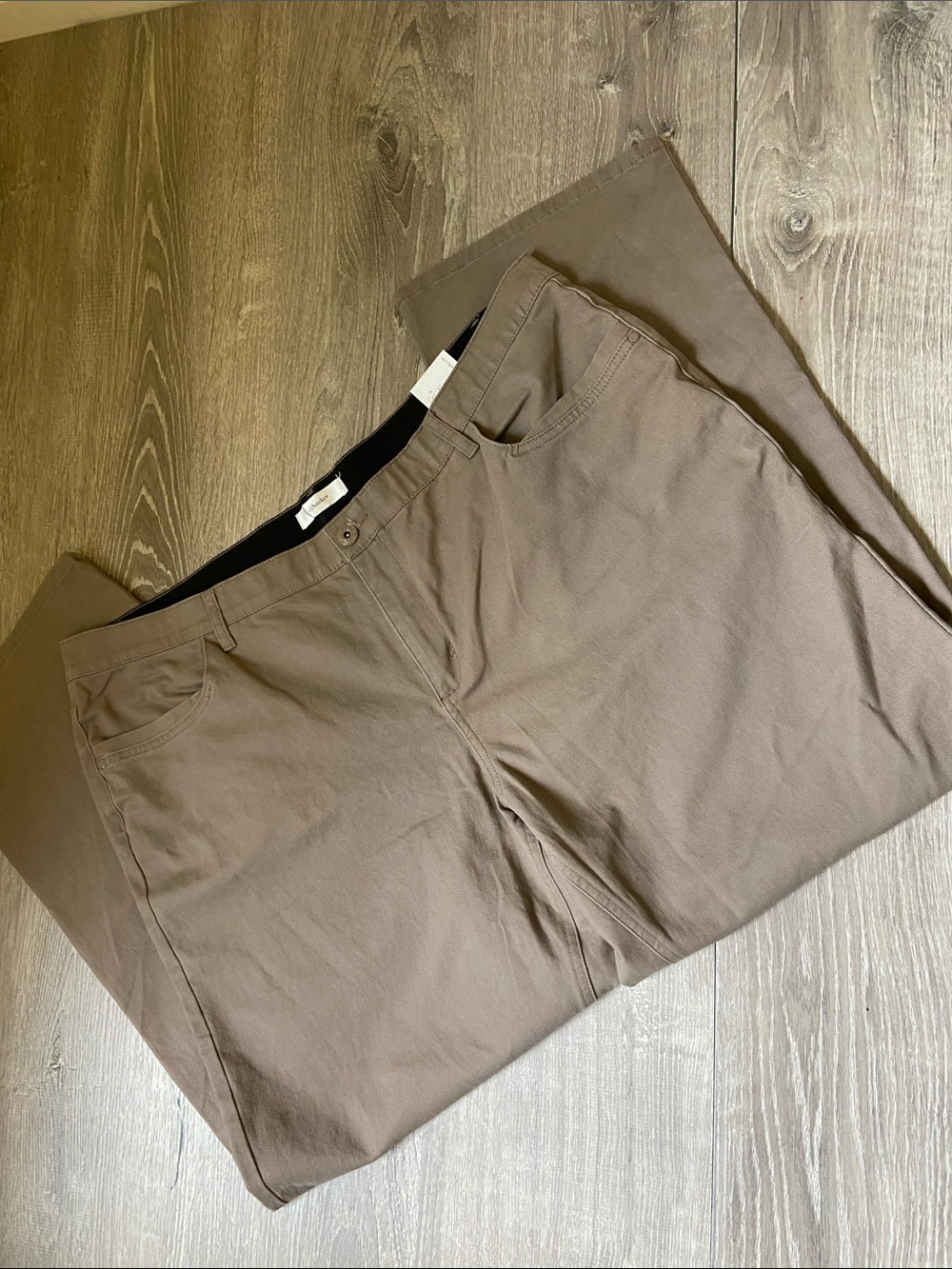 CJ Banks Women's Straight-Leg Pants in Taupe Brown